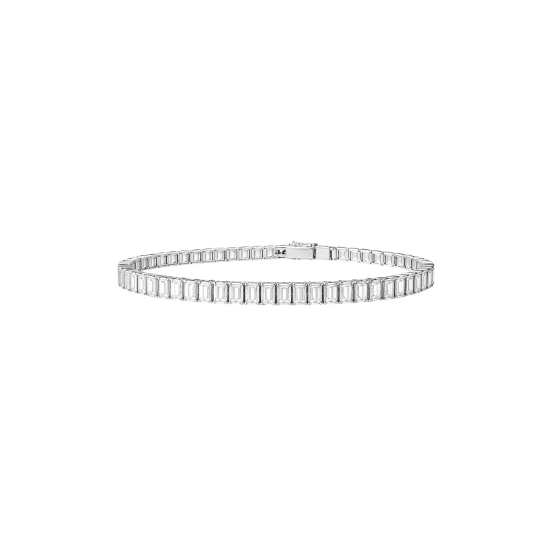 8.25ct Diamond 18K Gold Emerald Cut Tennis Bracelet