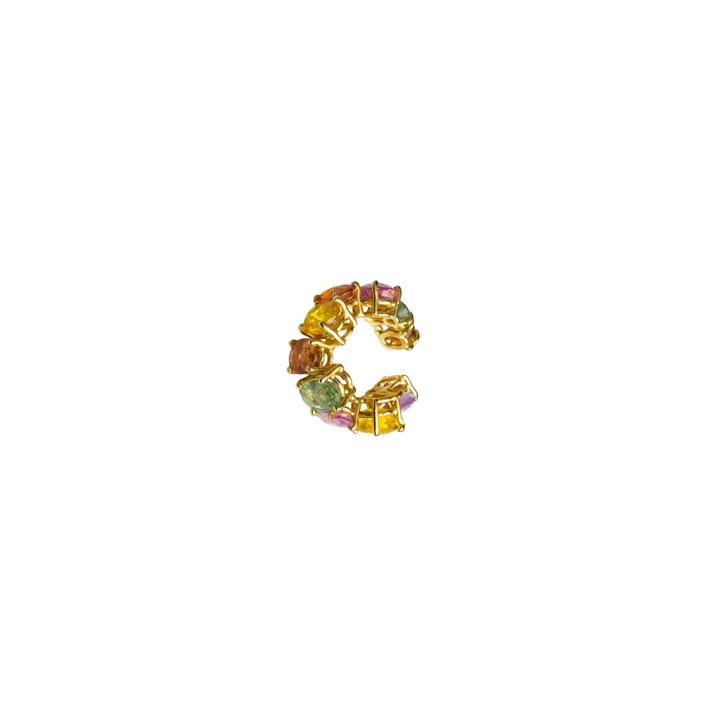 Ana Rocha E Appolinario Multi Colored Sapphires 18K Gold Ear Cuff