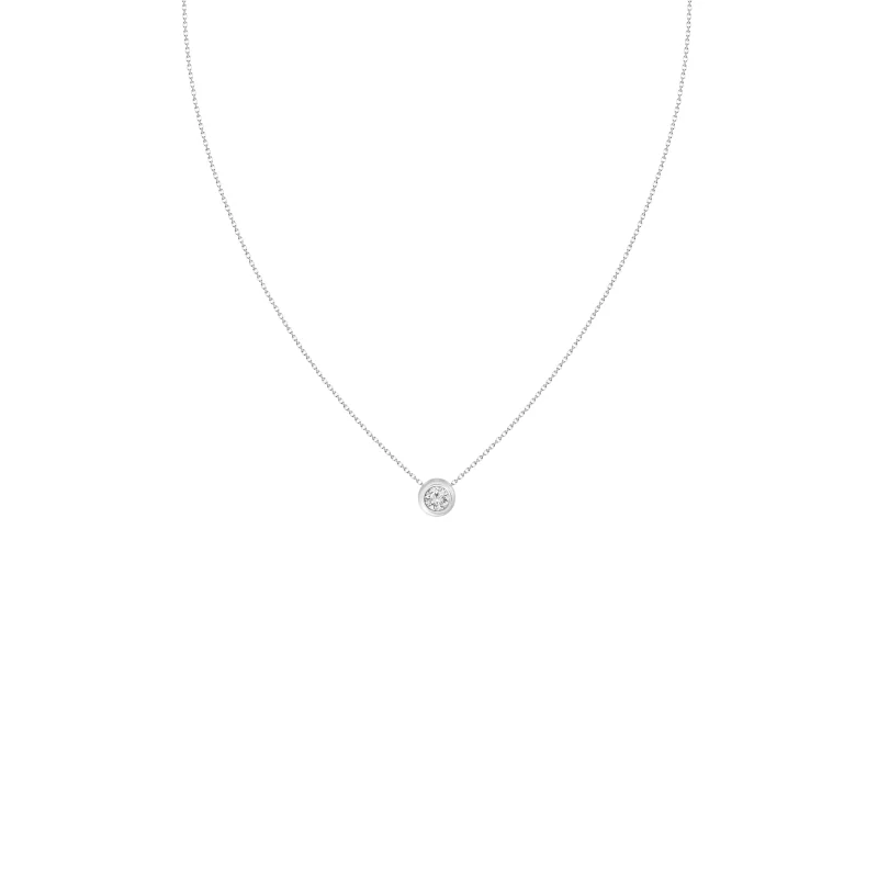 0.52ct Diamond 18K Gold Bezel Solitaire Necklace