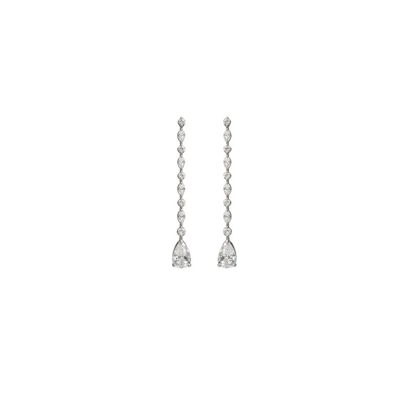 1.04ct Diamond 18K Gold Dangle Drop Earrings