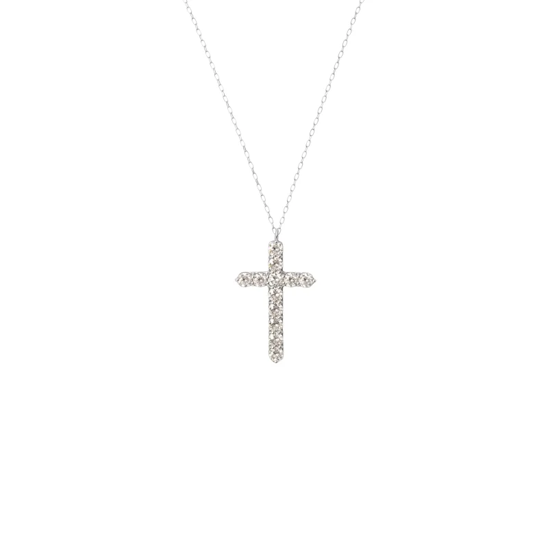 2.00ct Diamond Platinum Cross Pendant Necklace
