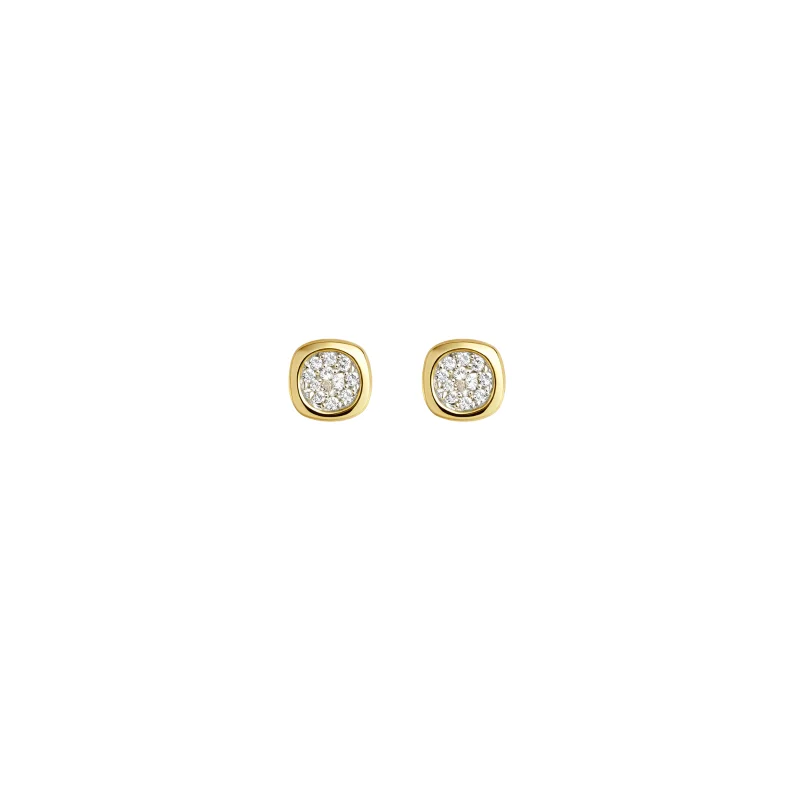 0.46ct Diamond 14K Gold Illusion Bezel Stud Earrings