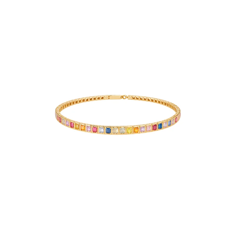 2.71ct Multi Stone 14K Gold Bangle Bracelet