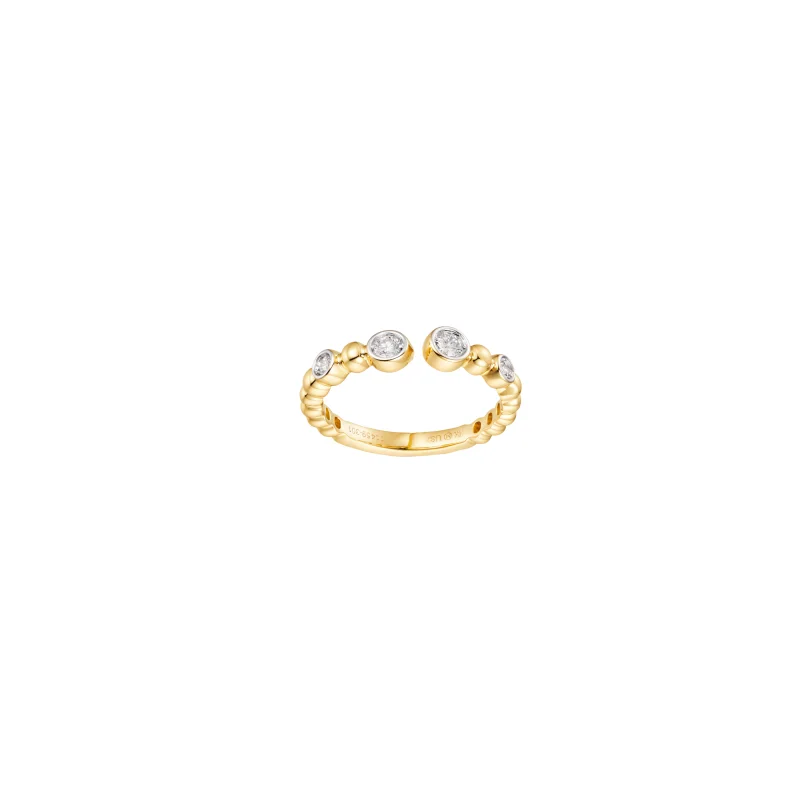 0.18ct Diamond 14K Gold Open Ring