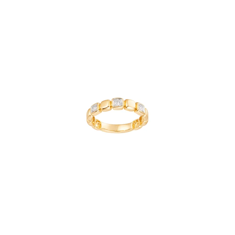 0.22ct Diamond 14K Gold Dainty Bubble Ring