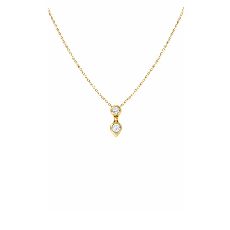 0.51ct Diamond 14K Gold Drop Chain Necklace