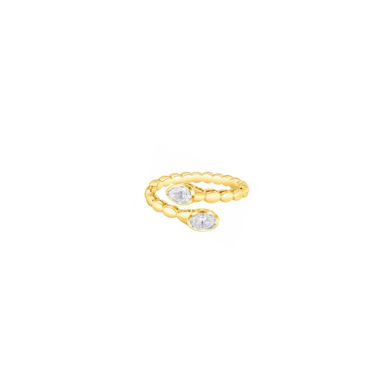 0.53ct Diamond 14K Gold Bypass Ring