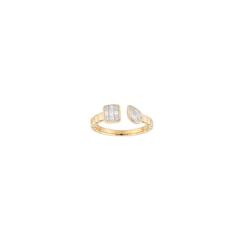 0.53ct Diamond 14K Gold Toi et Moi Ring