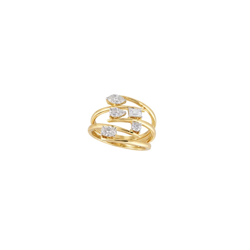0.66ct Diamond 14K Gold Multi Shape Ring
