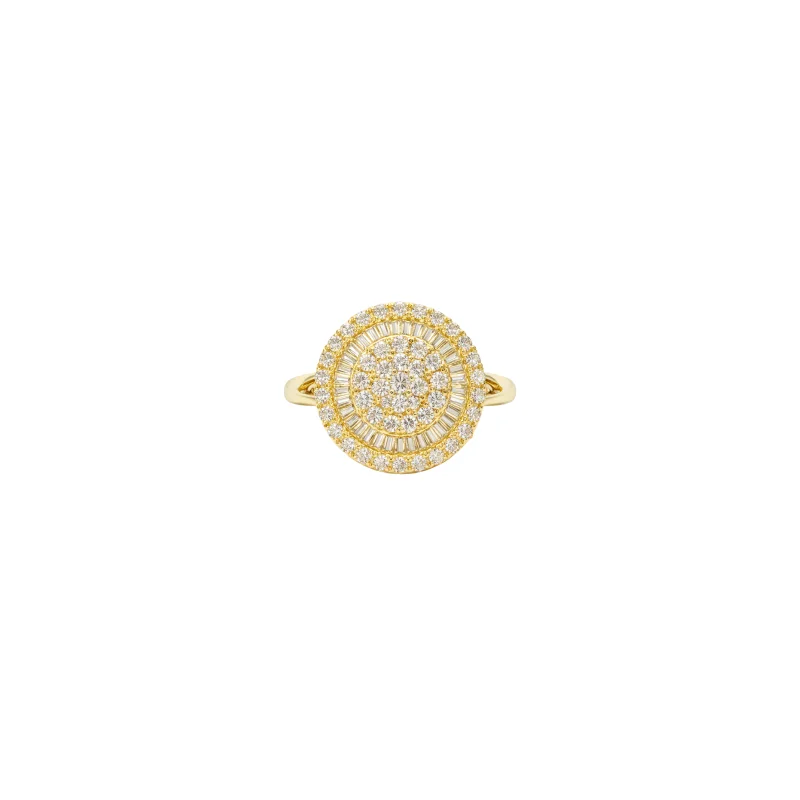 0.73ct Diamond 18K Gold Illusion Halo Ring