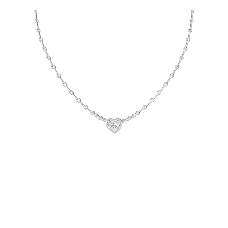 3.11ct Diamond 18K Gold Heart Solitaire Necklace