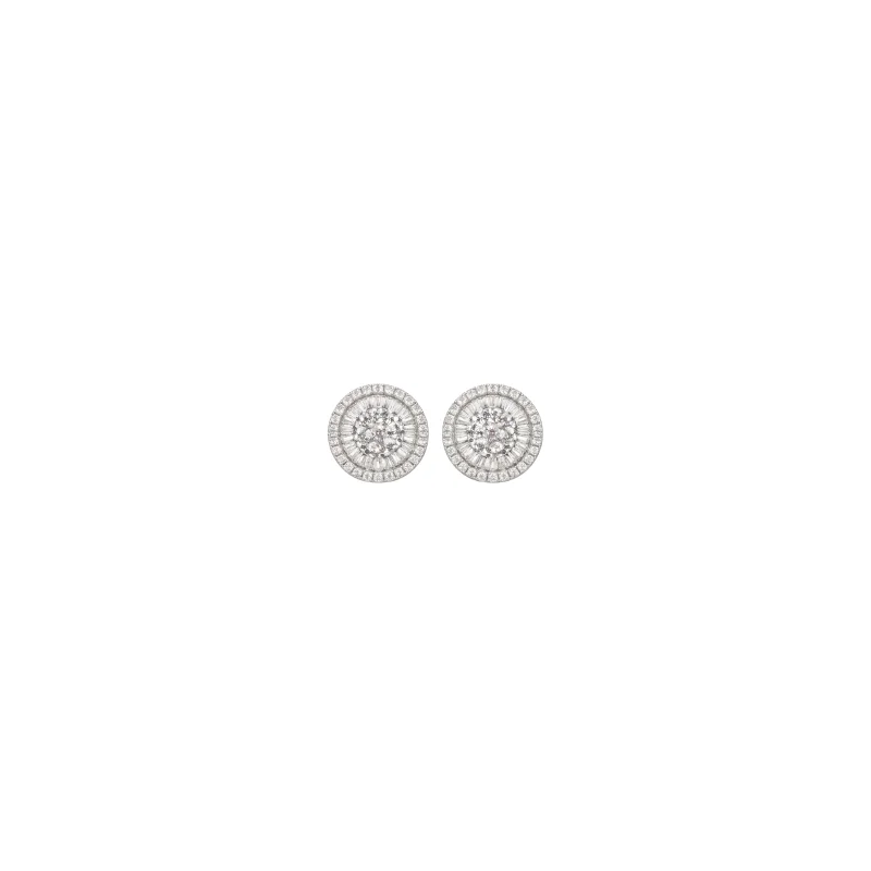0.44ct Diamond 18K Gold Small Illusion Stud Earrings