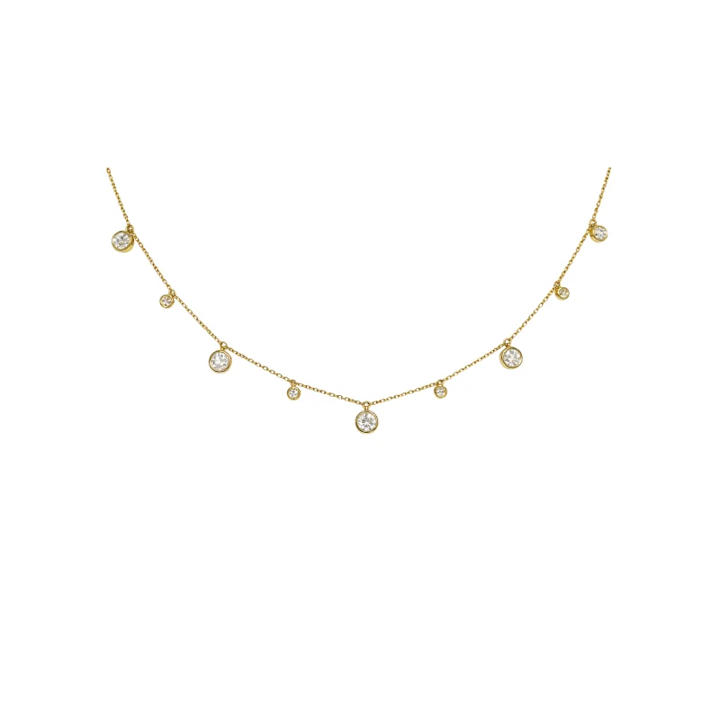 1.65ct Diamond 14K Gold Station Necklace