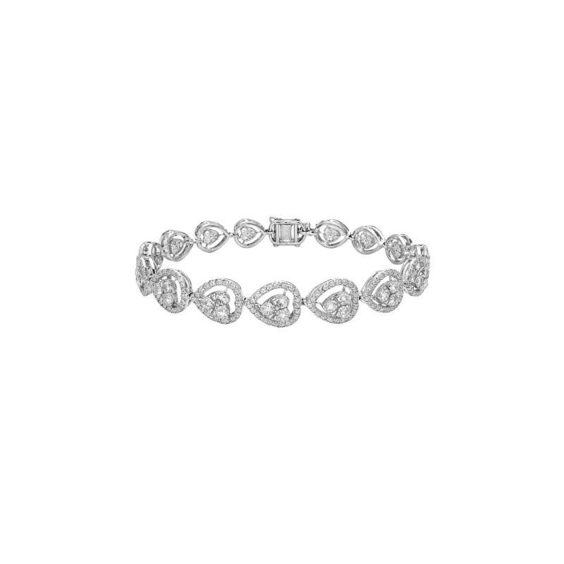 5.25ct Diamond 14K Gold Heart Tennis Bracelet