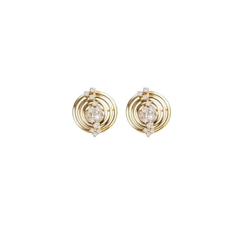 1.13ct Diamond 14K Gold Solar Earrings