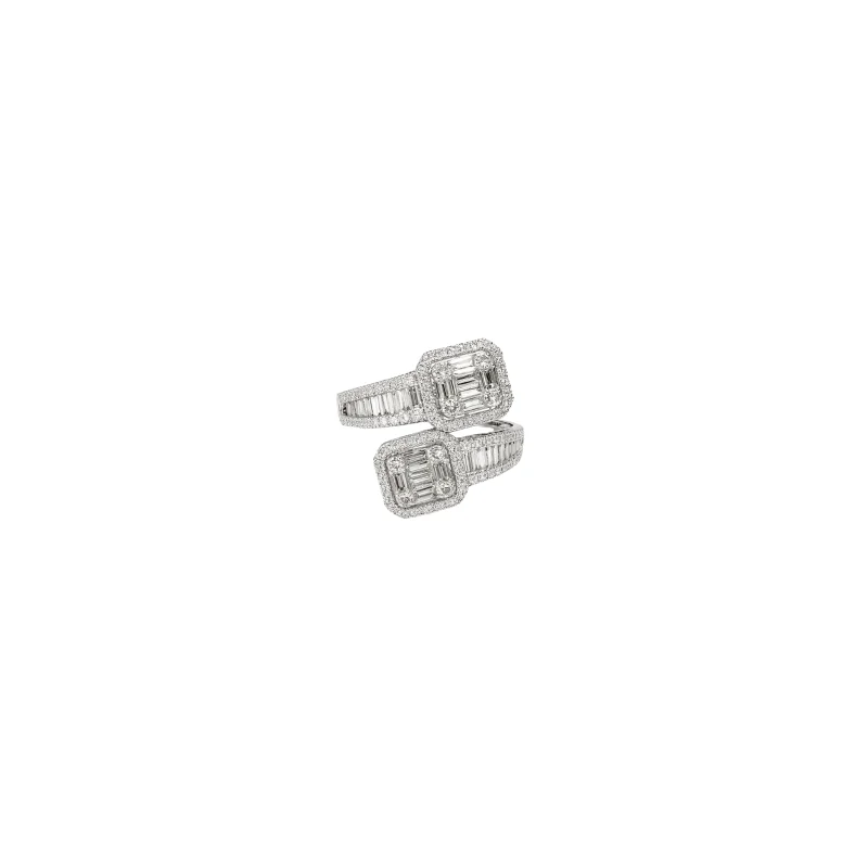 1.62ct Diamond 18K Gold Bypass Ring