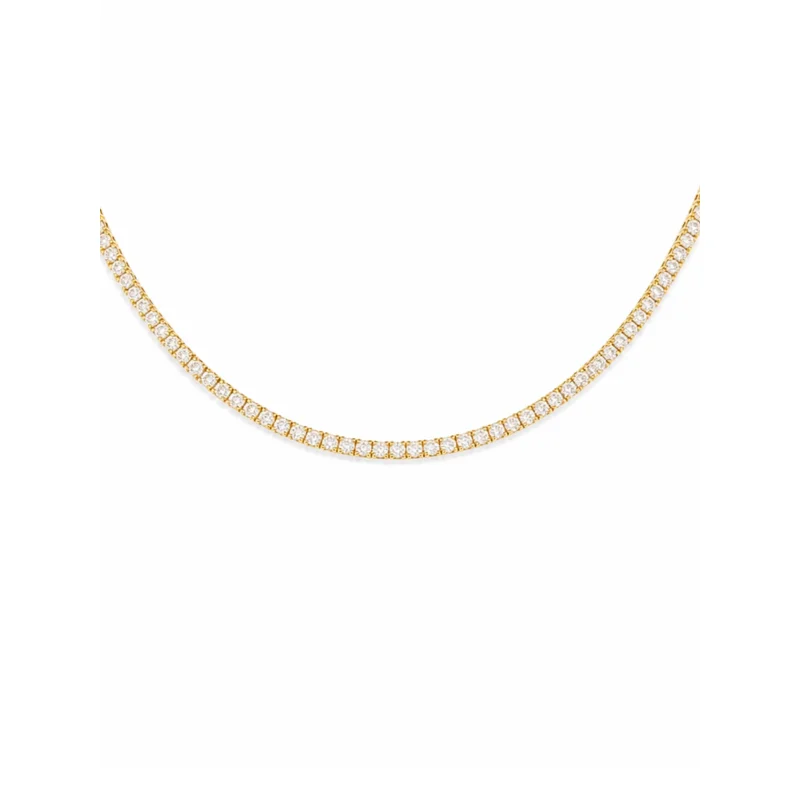 12.00ct Diamond 14K Gold Classic Tennis Necklace