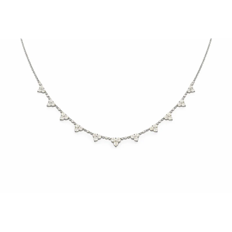 2.06ct Diamond 18K Gold Choker Trio Necklace