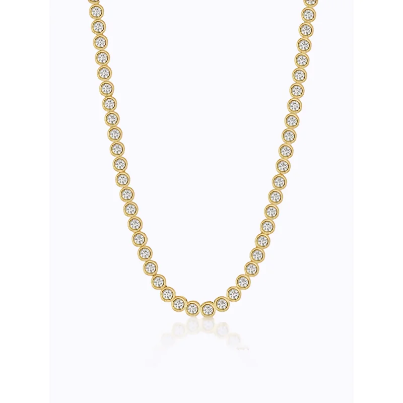 2.83ct Diamond 14K Gold Link Necklace