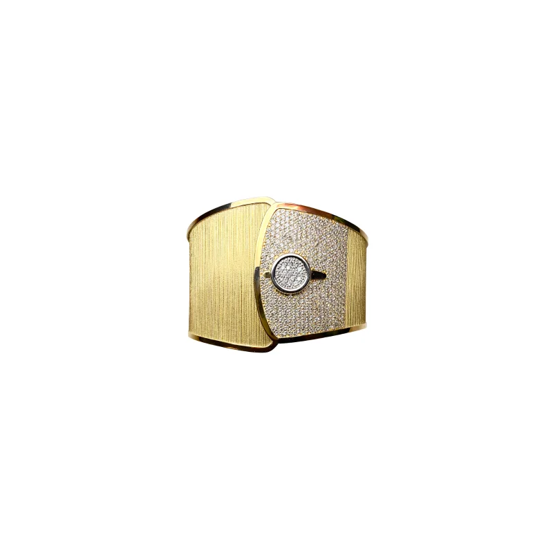 4.55ct Diamond 14K Gold Statement Bangle Bracelet
