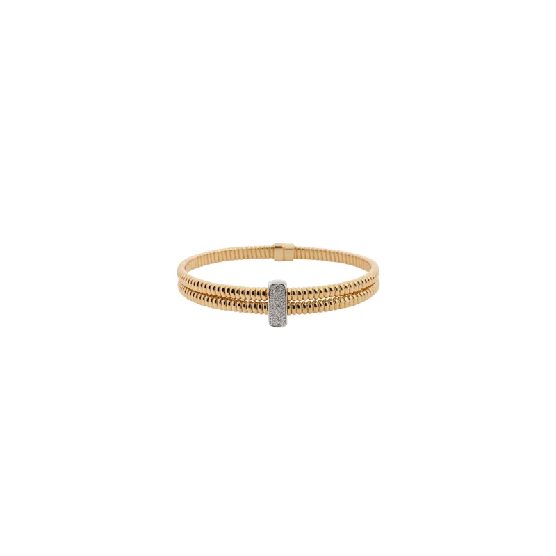 0.20ct Diamond 18K Italian Gold Multi Row Bracelet