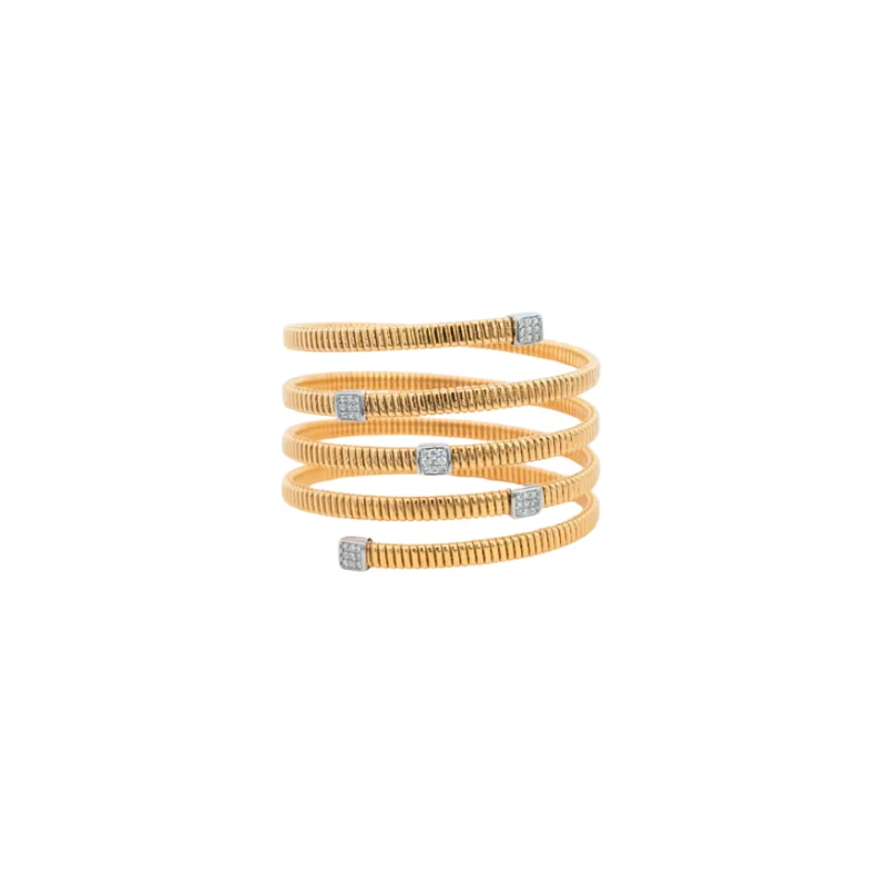 0.55ct Diamond 18K Italian Gold Multi Row Bracelet