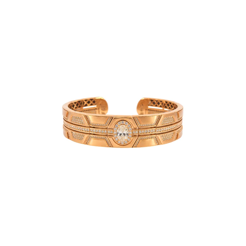 3.31ct Diamond 18K Gold Cuff Bracelet