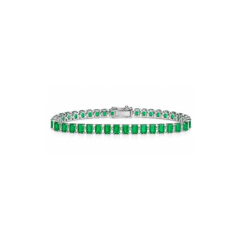 12.66ct Emerald 18K Gold Tennis Bracelet