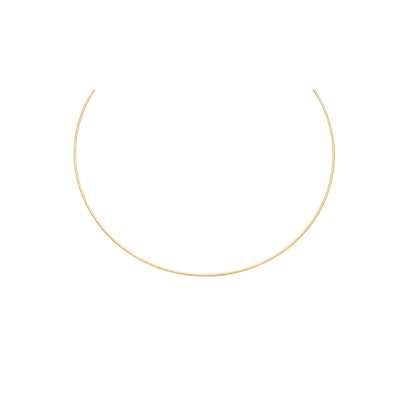 18K Gold Wire Collar Choker Necklace