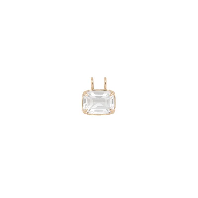 22.33ct White Topaz 18K Gold Small Statement Pendant