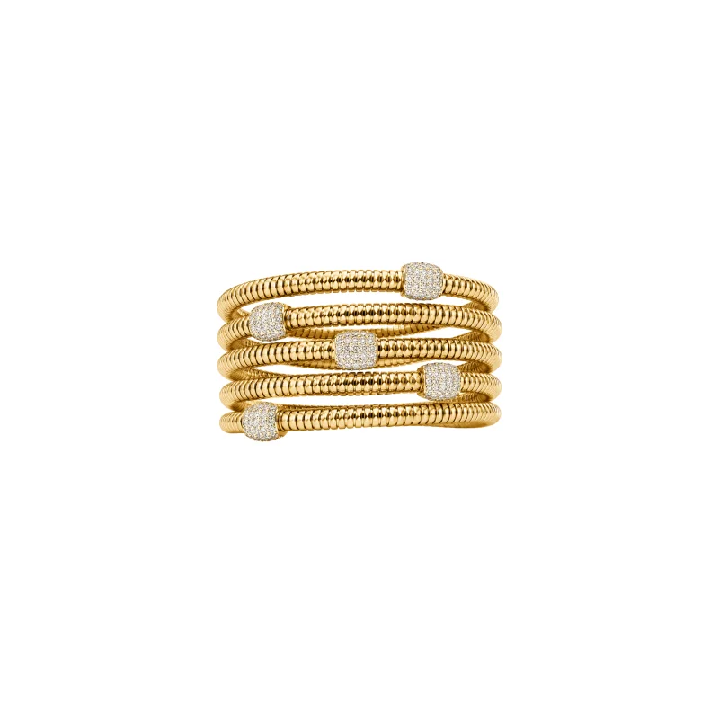 1.35ct Diamond 18K Italian Gold Multi Wrap Bracelet