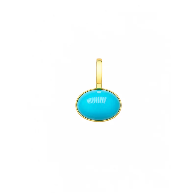 10.16ct Turquoise 18K Gold Large Pendant