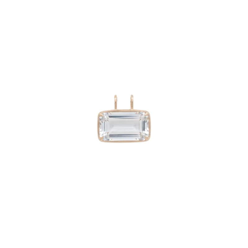 26.69ct White Topaz 18K Gold Medium Statement Pendant