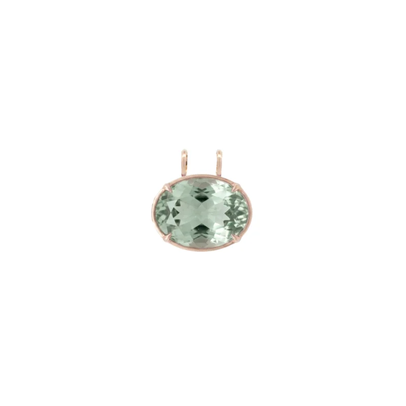 37.20ct Green Amethyst 18K Gold Large Statement Pendant