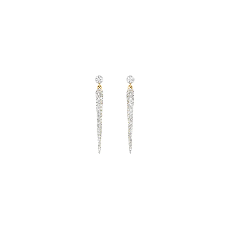 0.45ct Diamond 14K Gold Graduated Dangle Drop Earrings