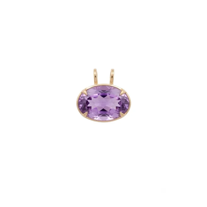 22.00ct Amethyst 18K Gold Medium Statement Pendant