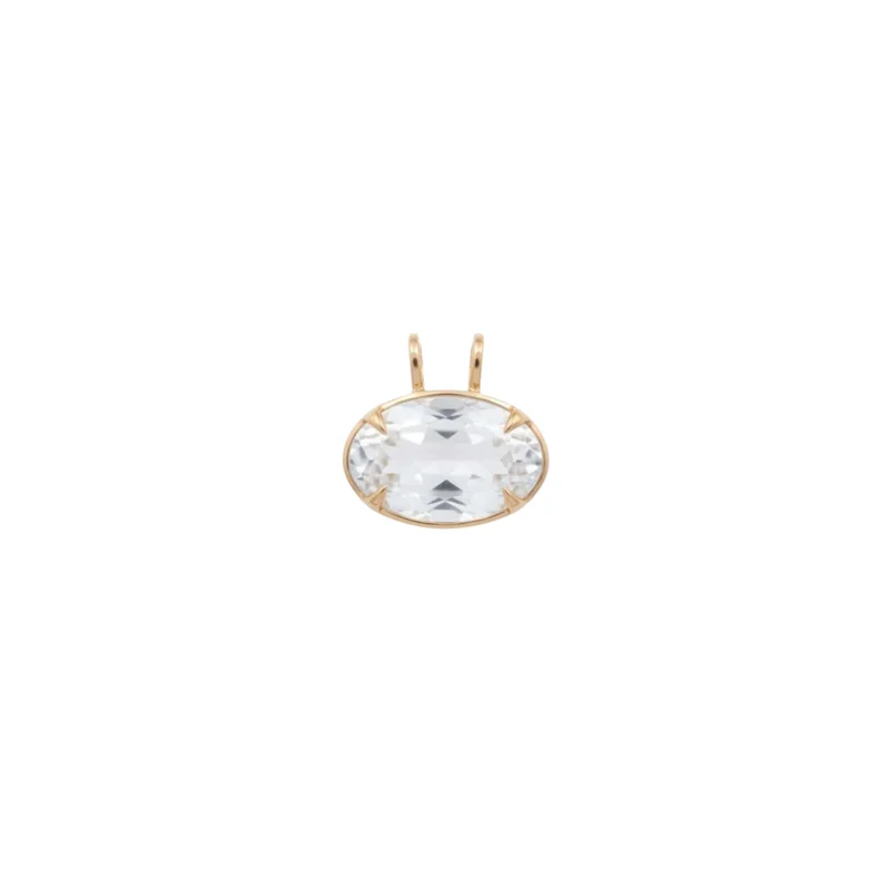28.10ct White Topaz 18K Gold Medium Statement Pendant