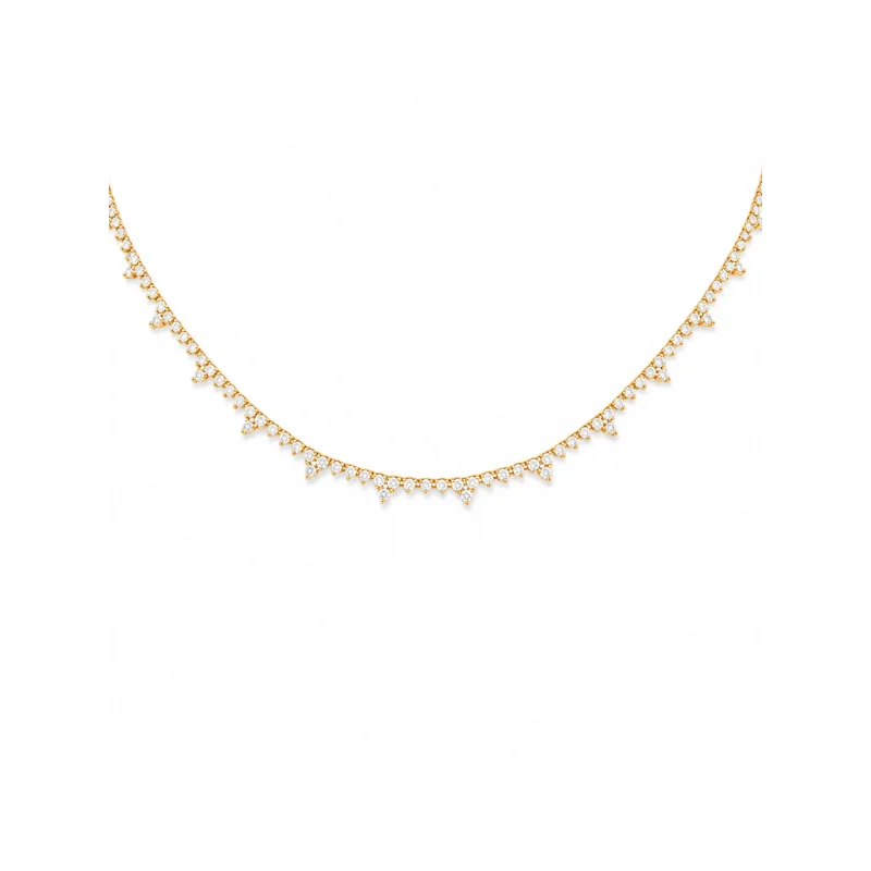 3.00ct Diamond 14K Gold Station Necklace