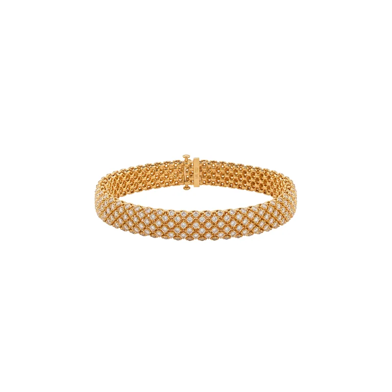 3.00ct Diamond 14K Gold Vintage Rope Bracelet