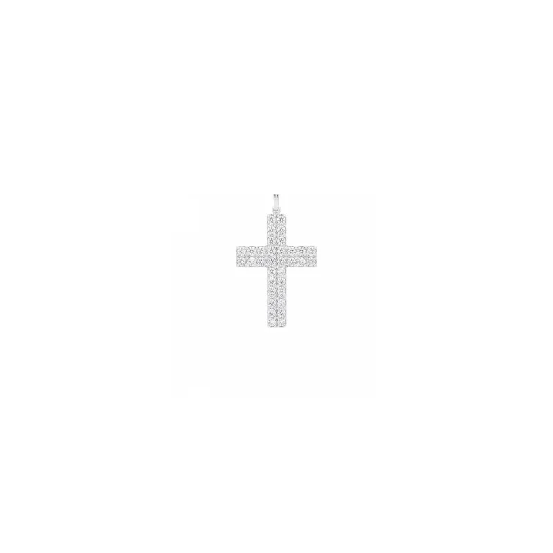 0.43ct Diamond 18K Gold Pave Cross Pendant