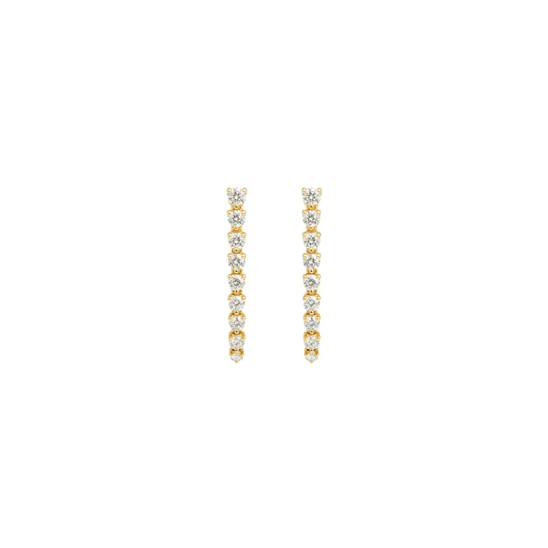 1.28ct Diamond 14K Gold Linear Drop Earrings
