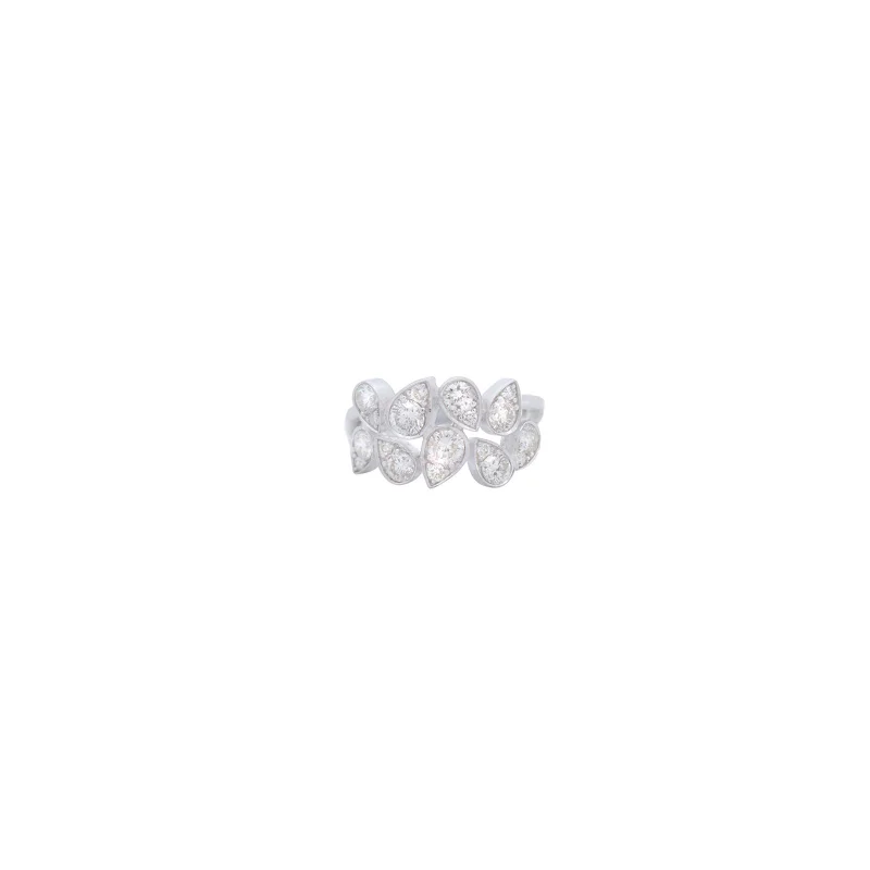 1.31ct Diamond 14K Gold Two Row Pear Ring