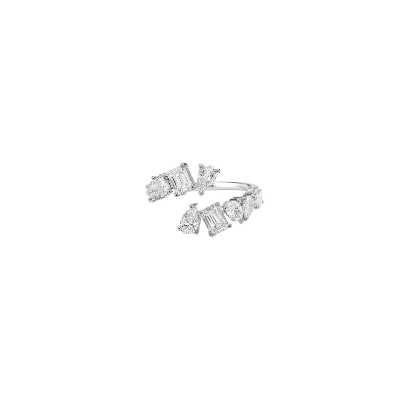 1.64ct Diamond 18K Gold Multi Shape Bypass Ring