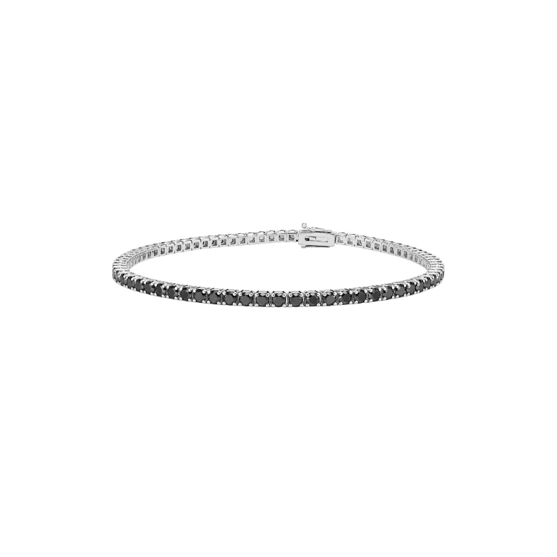 2.28ct Black Diamond 18K Gold Tennis Bracelet