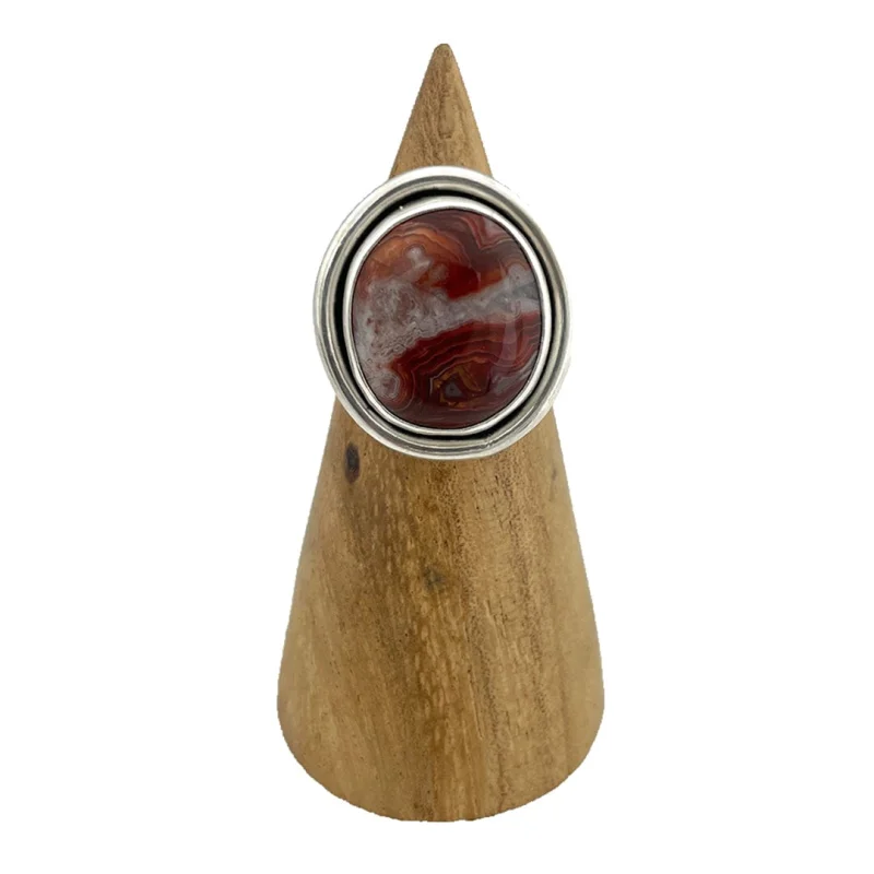 Crazy Lace Agate Ring – Size 8.25