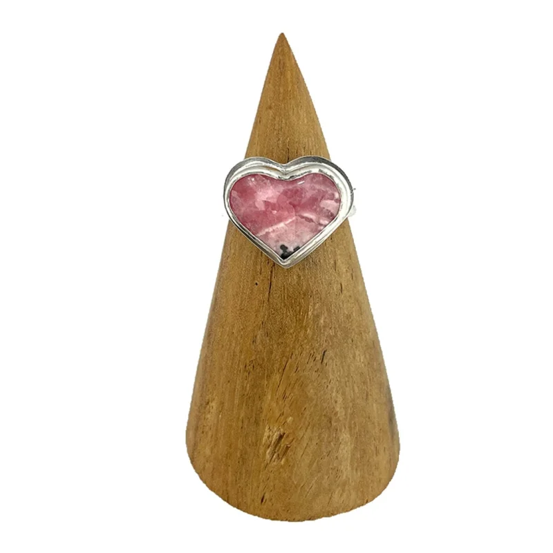 Rhodochrosite Heart Ring – Size 8