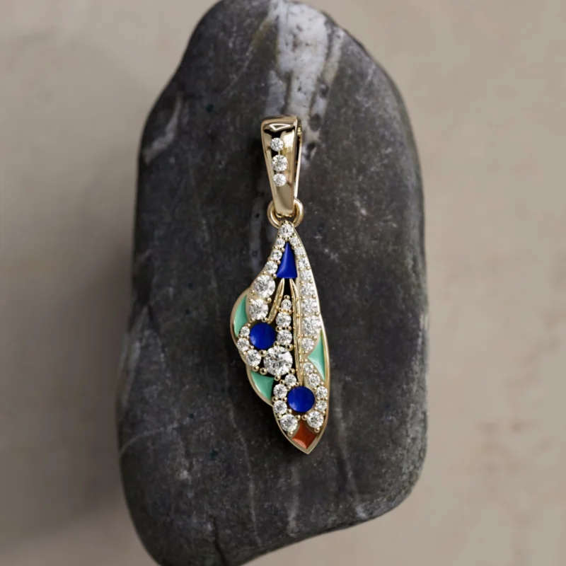 Mini Mariposa Pendant Unique Nature Butterfly Necklace in Morpho Blue