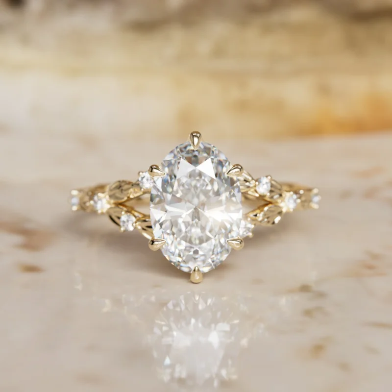 Sorrel Oval Lab Diamond Nature Engagement Ring (Setting Only)