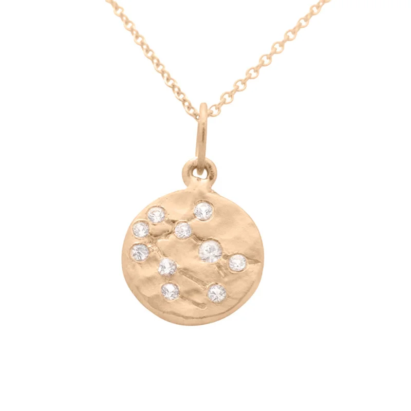 Gemini Constellation Zodiac Lab Diamond Coin Charm