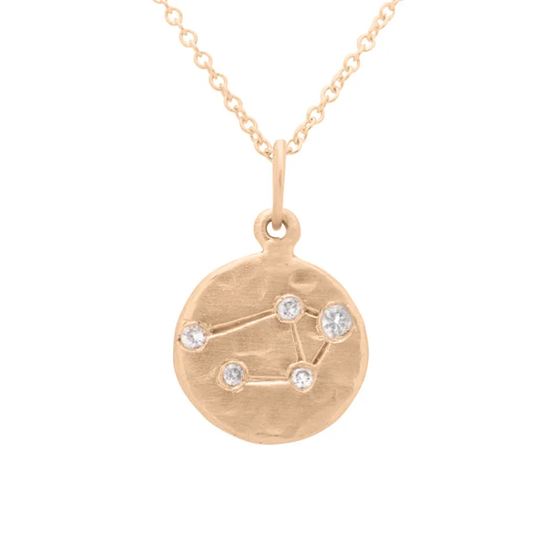 Libra Constellation Zodiac Lab Diamond Coin Charm